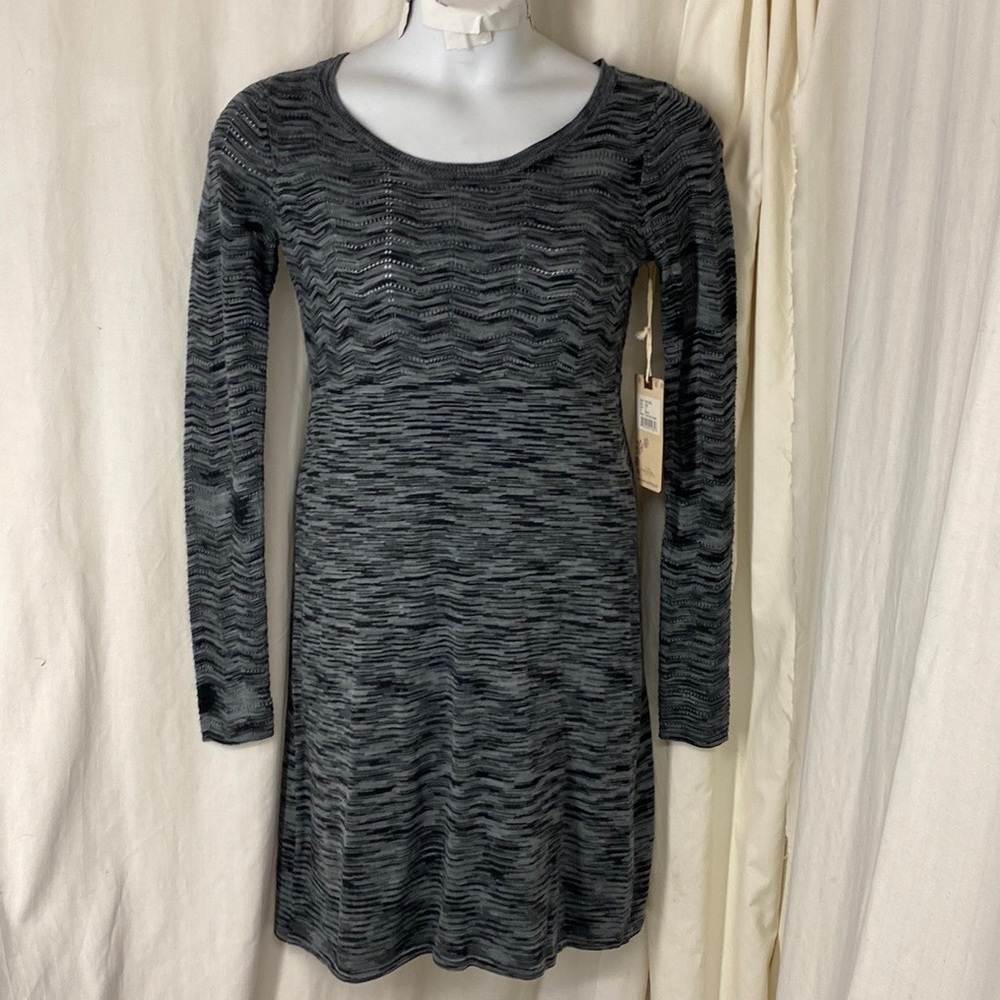NEW AVENTURA S Gemma Dress Black Gray Sweater Knit NWT